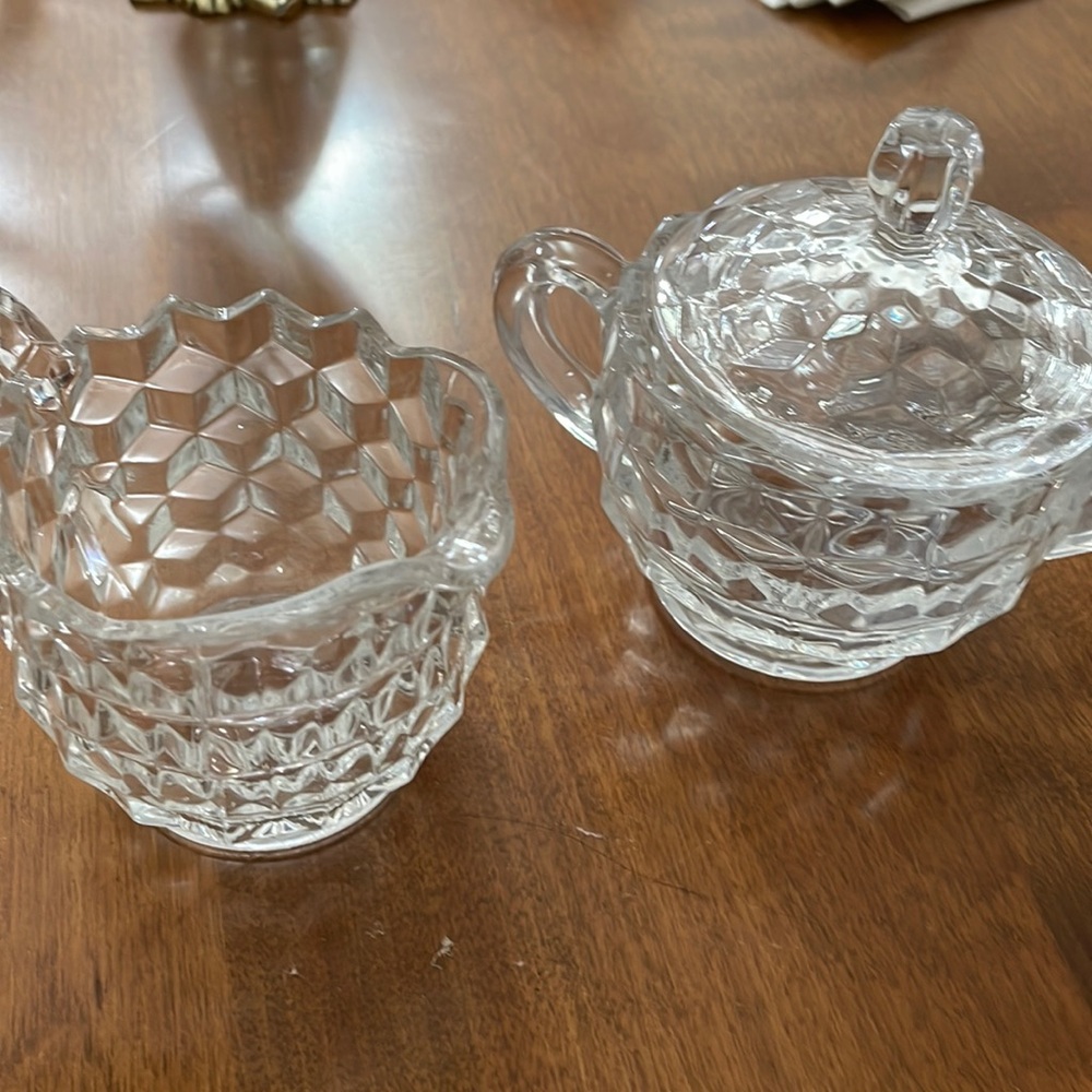 Fostoria American Clear 4pcs Cream & Sugar Set